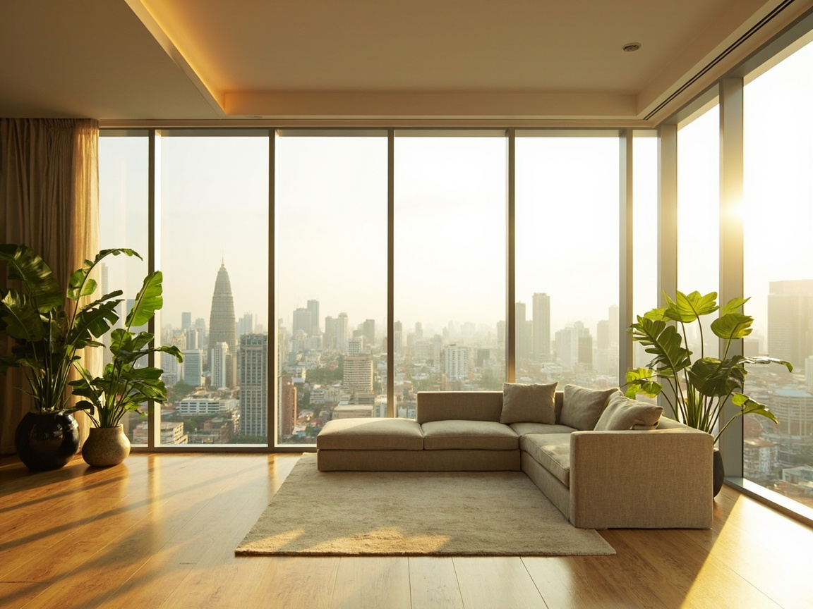 Modern Thai condominium interior living room
